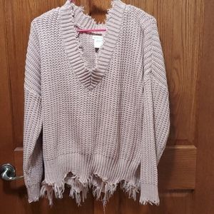 Brand new!! Dark Mauve Distressed sweater